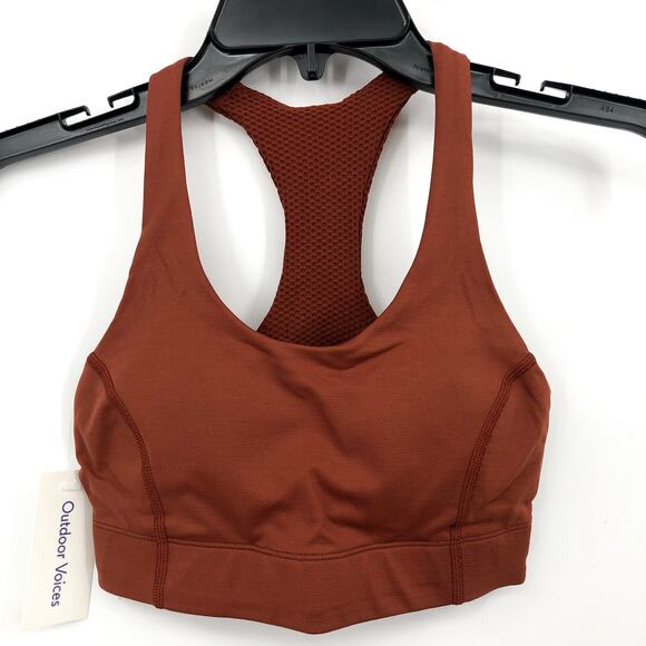 OUTDOOR VOICES Women's Doing Things Bra XXS Saddle Brown Red Racerback NWT - Picture 4 of 9